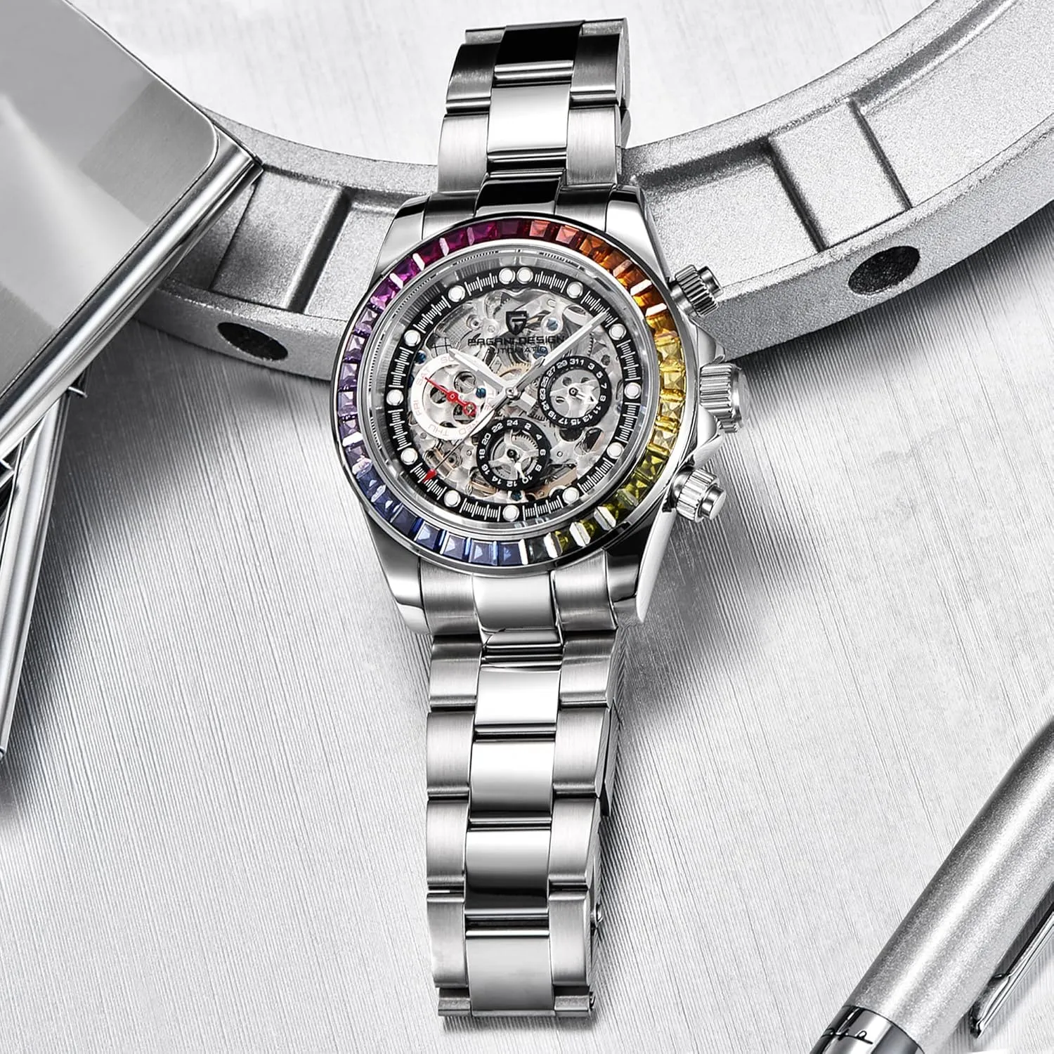 Pagani Design Skeleton Design Mechanical Waterproof Watch Sapphire Crystal High Precision Men's Luxury Luxury Watches