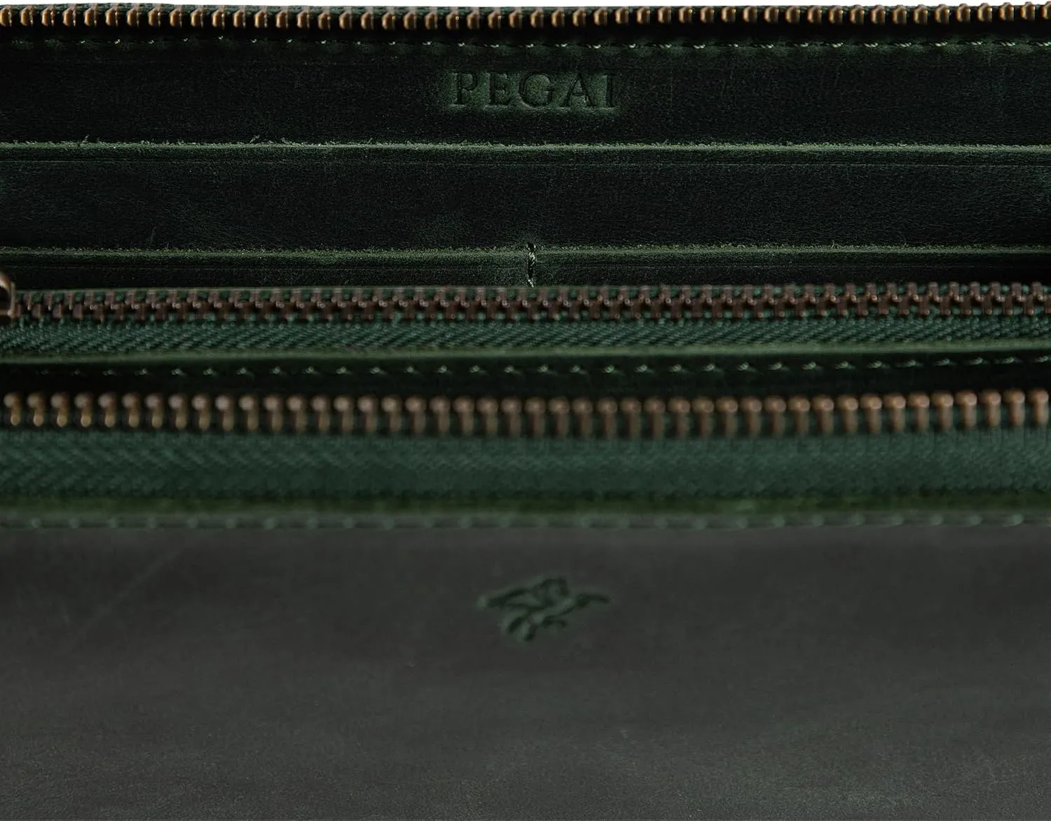 PEGAI Leather Large Capacity Wristlet Wallets For Women | Zip Around Full-Grain Phone Wallet | Clutch Purses for Women With Credit Card Holder, Coin Purse and Cash Slot | KARLA (Green)