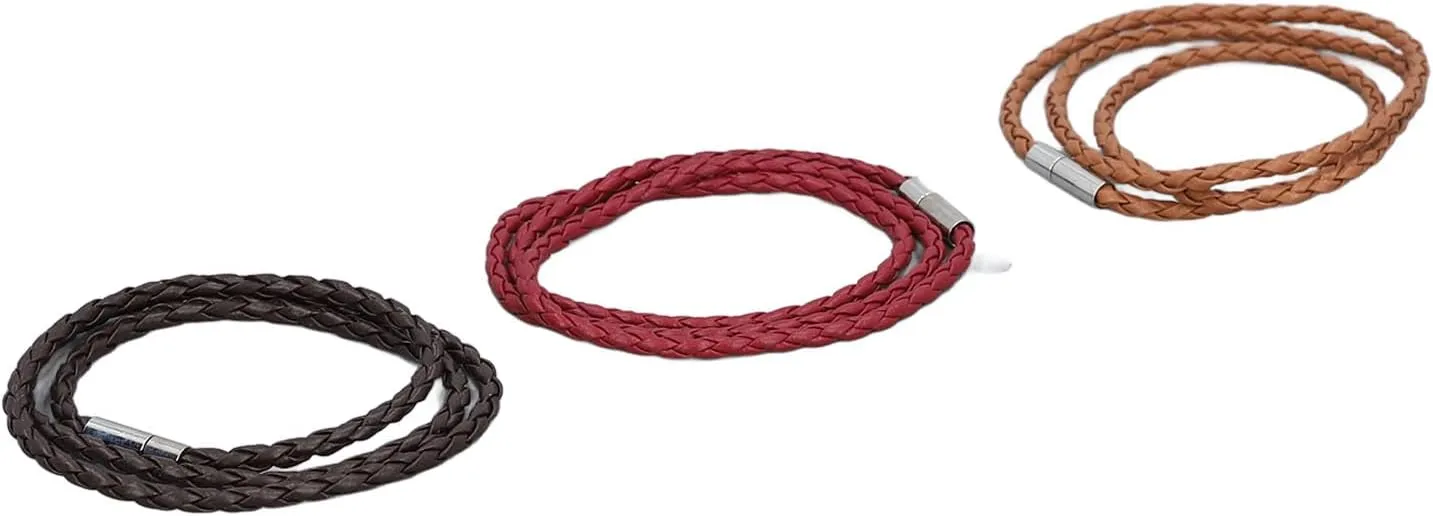 Pissente 9PCS PU Leather Bracelet 3 Color Stylish Lightweight Cuff Wrap Woven Bracelet with Convenient Clasp, Suitable for Daily Wear, Adds a Stylish Touch to Any Outfit