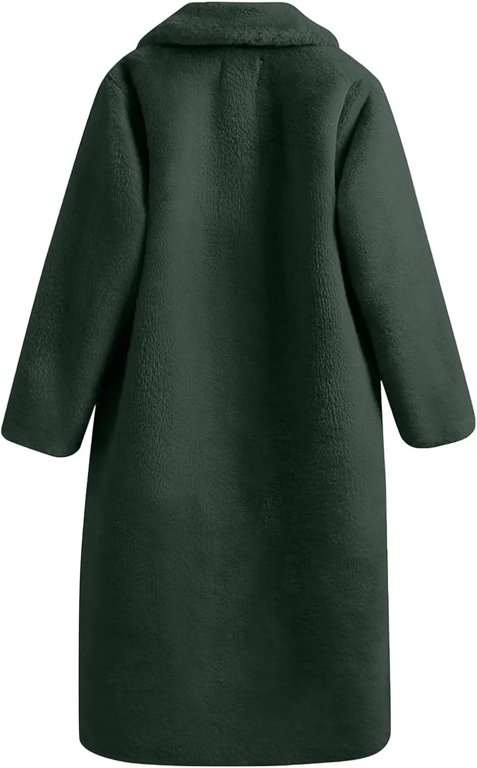 Plus Size Faux Fur Jackets for Women Winter Warm Thermal Shaggy Coats Long Sleeve Notched Lapel Collar Cozy Outwear
