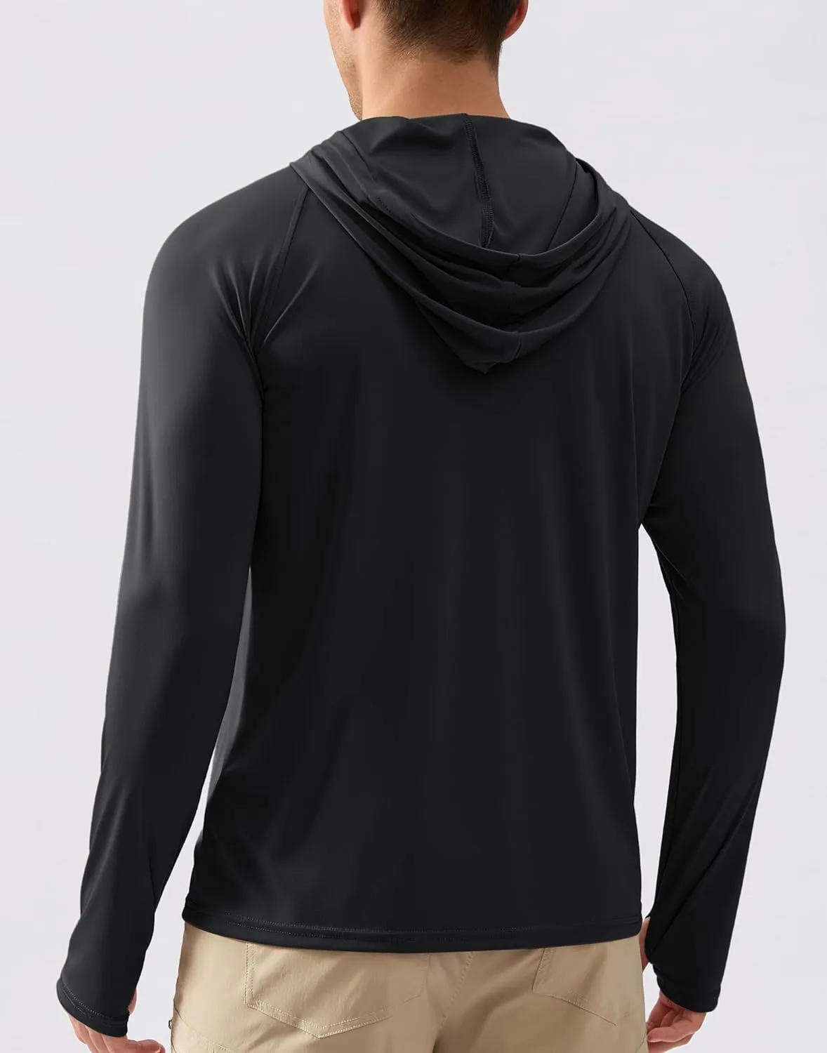 Pudolla Men's Sun Protection Hoodie Shirts UPF 50  Rash Guard SPF Long Sleeve Fishing Shirt for Men Swim Hiking Boating