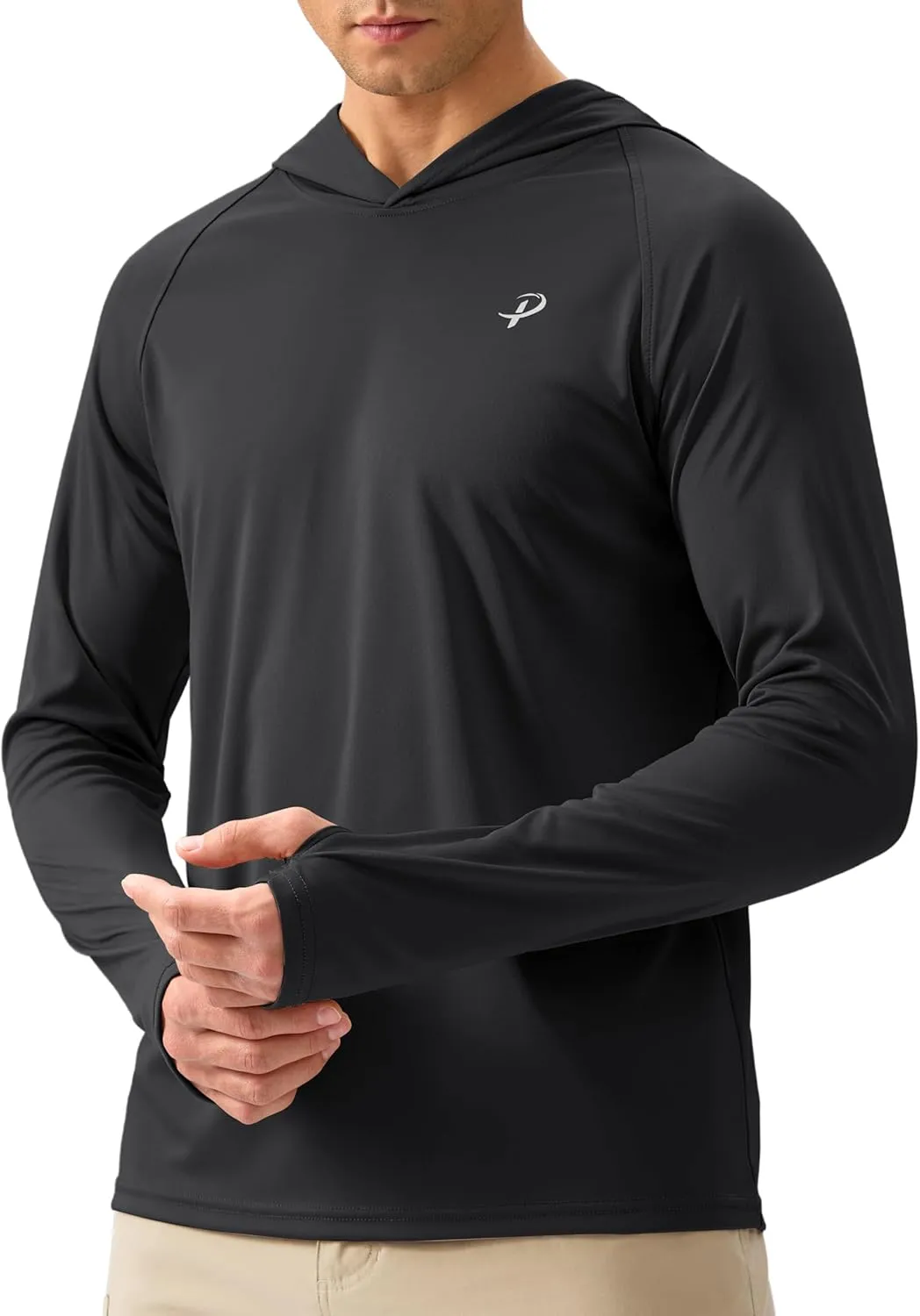Pudolla Men's Sun Protection Hoodie Shirts UPF 50  Rash Guard SPF Long Sleeve Fishing Shirt for Men Swim Hiking Boating