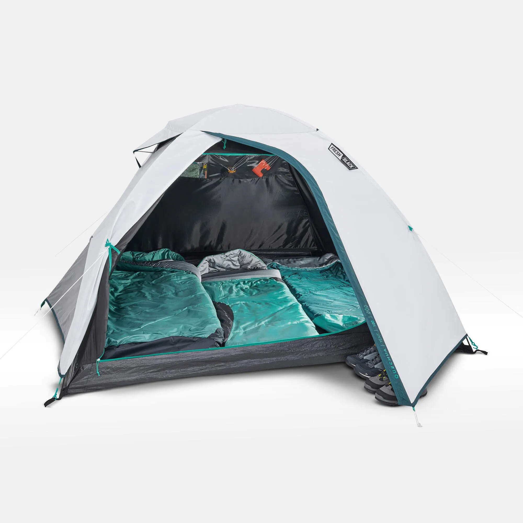 Quechua MH100 Fresh & Black Waterproof Camping Tent 3 Person