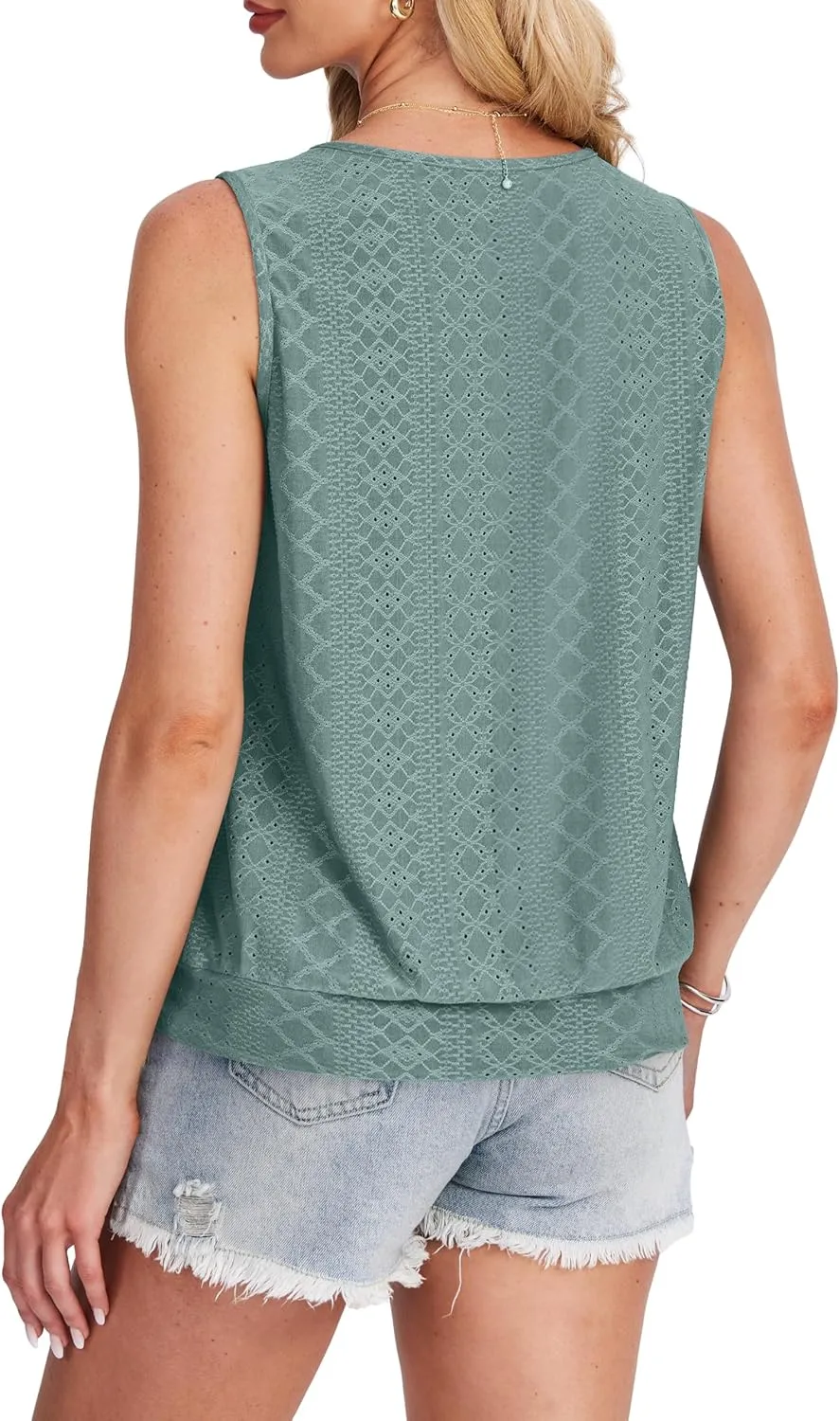 SAMPEEL Womens Tank Tops Loose Fit Casual Round Neck Sleeveless Summer Tops Trendy Vacation Clothes 2025
