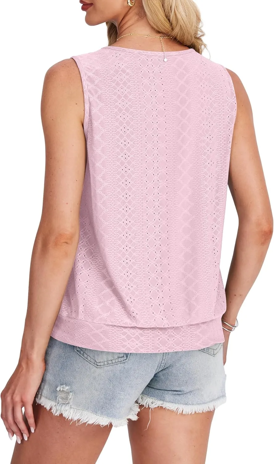 SAMPEEL Womens Tank Tops Loose Fit Casual Round Neck Sleeveless Summer Tops Trendy Vacation Clothes 2025