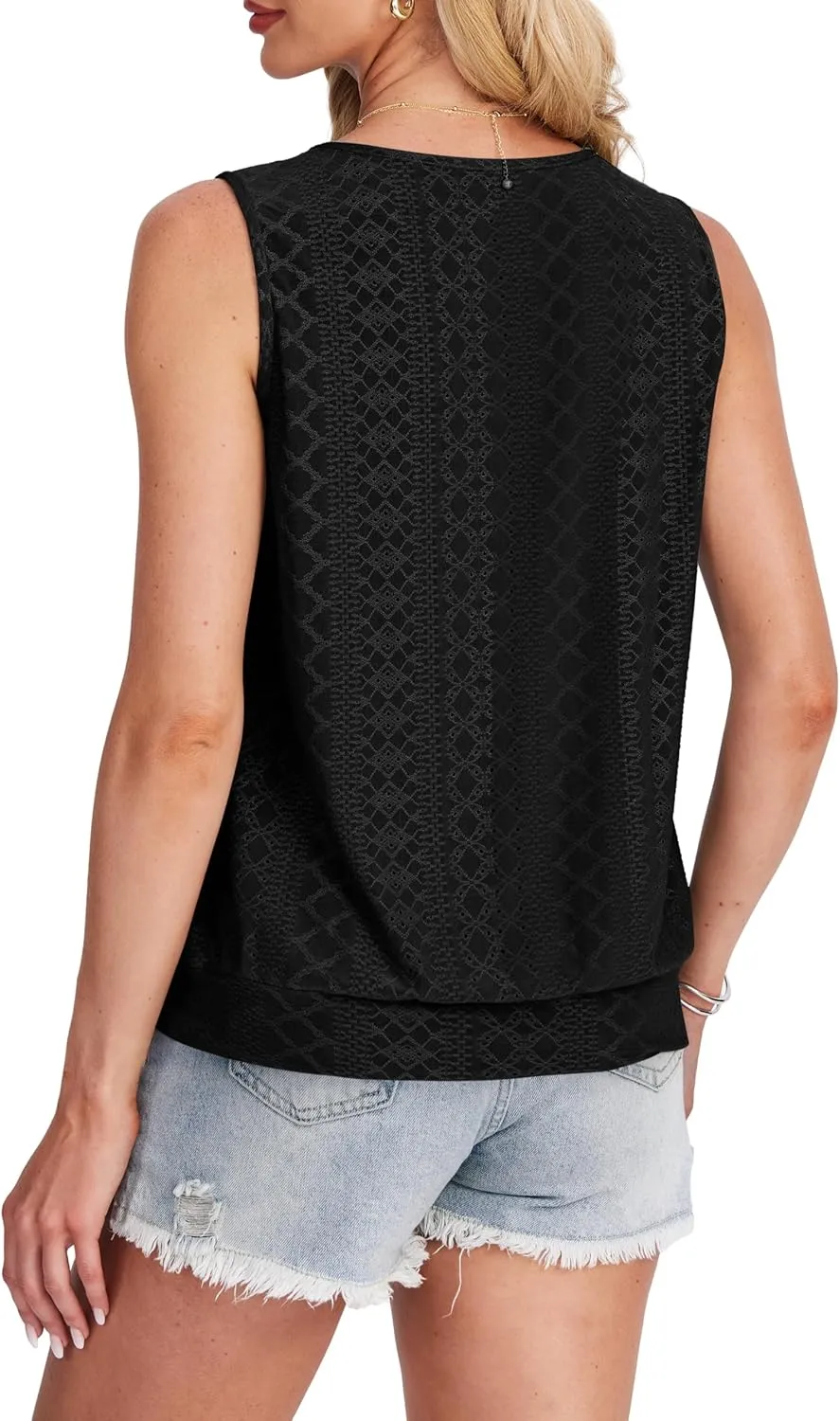 SAMPEEL Womens Tank Tops Loose Fit Casual Round Neck Sleeveless Summer Tops Trendy Vacation Clothes 2025