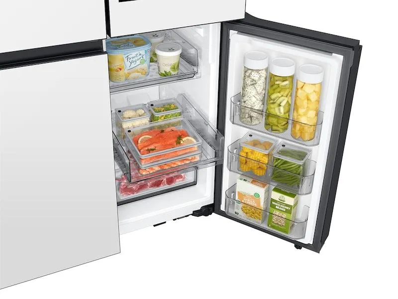 Samsung RF23DB990012 Bespoke Counter Depth 4-Door Flex™ Refrigerator (23 cu. ft.) with AI Family Hub™  and AI Vision Inside™ in White Glass