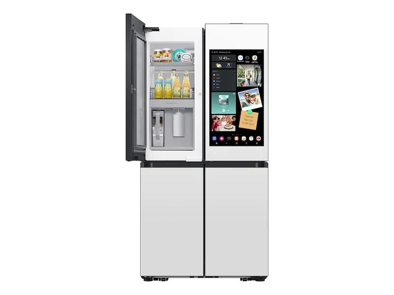 Samsung RF23DB990012 Bespoke Counter Depth 4-Door Flex™ Refrigerator (23 cu. ft.) with AI Family Hub™  and AI Vision Inside™ in White Glass