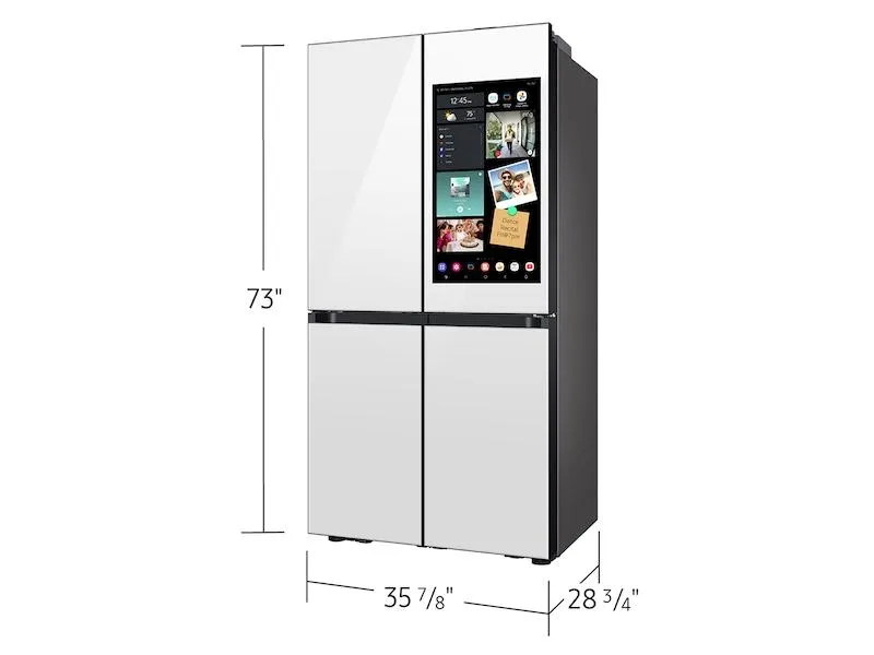 Samsung RF23DB990012 Bespoke Counter Depth 4-Door Flex™ Refrigerator (23 cu. ft.) with AI Family Hub™  and AI Vision Inside™ in White Glass