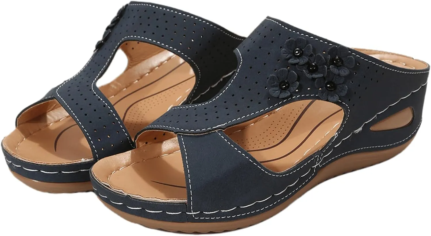Sandals Women Comfortable Dressy Wedge Orthopedic Slippers Arch Support Flip Flops Soft Summer Beach Orthotic Slides 2024