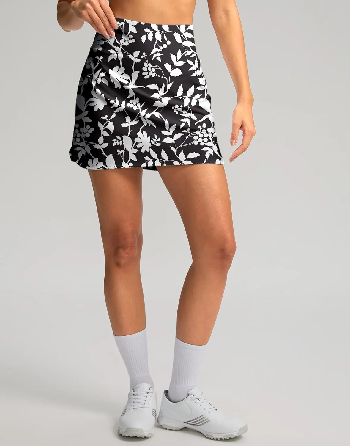 SANTINY Women's Golf Skirts Skorts High Waisted Tennis Skirt Athletic Workout Casual Skorts for Woman with Short Pockets