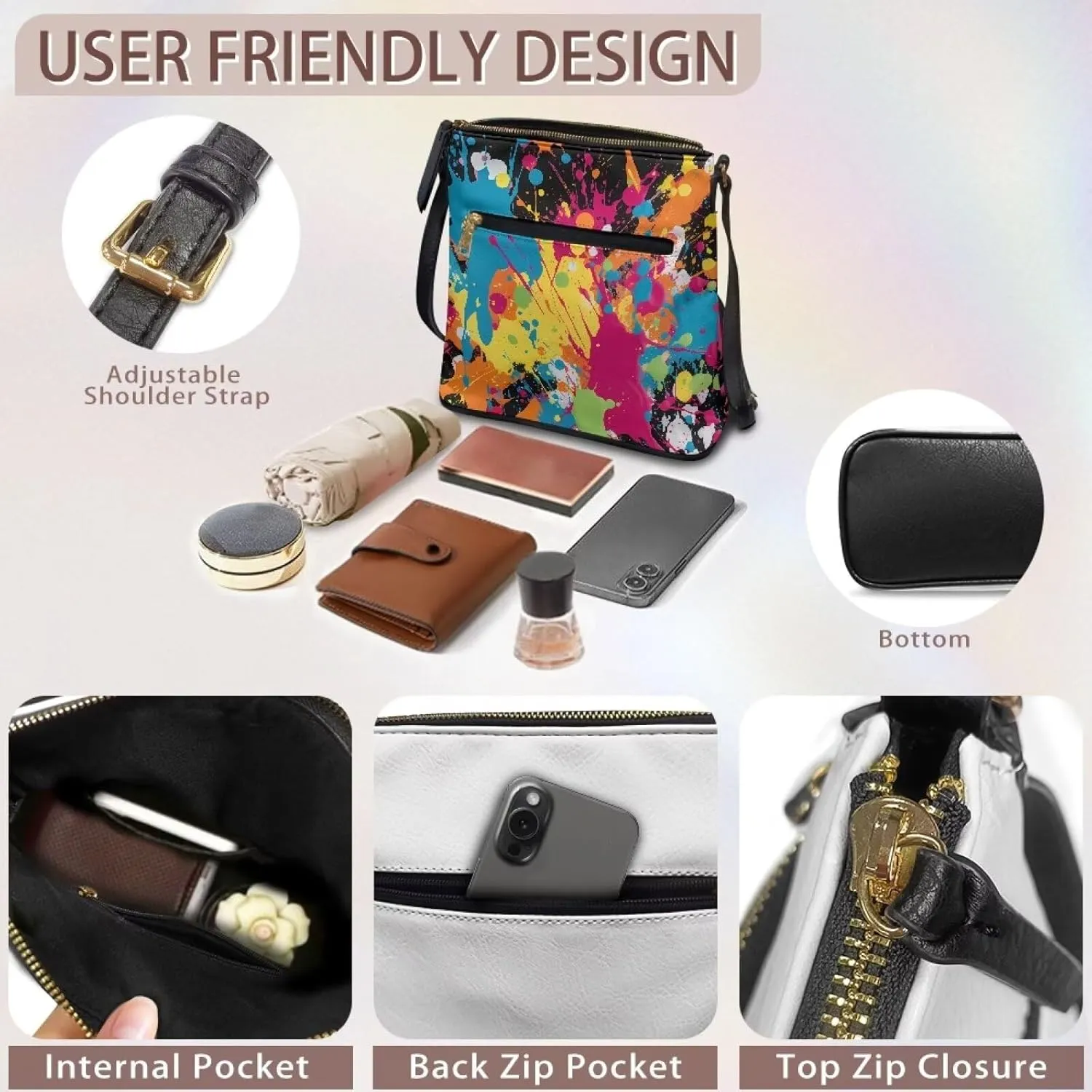 Satchel Bags for Women Crossbody Women Shoulder Bag Stylish Sling Bag Large Purse PU Leather Handbag