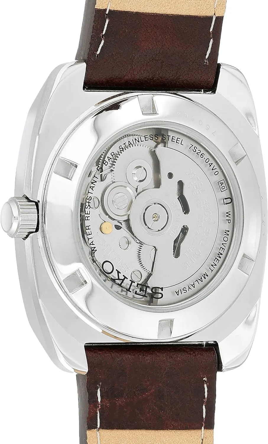 SEIKO Automatic Watch for Men - Recraft Series - Brown Leather Strap, Day/Date Calendar, 50m Water Resistant