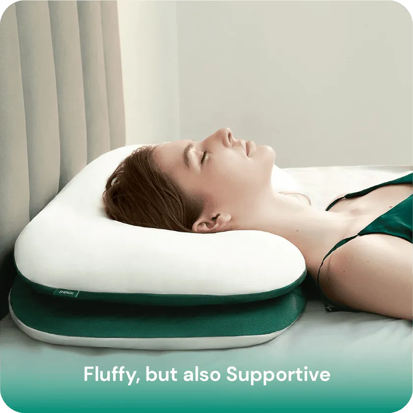 SHENGXI Stack Pillow with Dual Layers, Adjustable Height, and Suitable for All Sleeping Positions