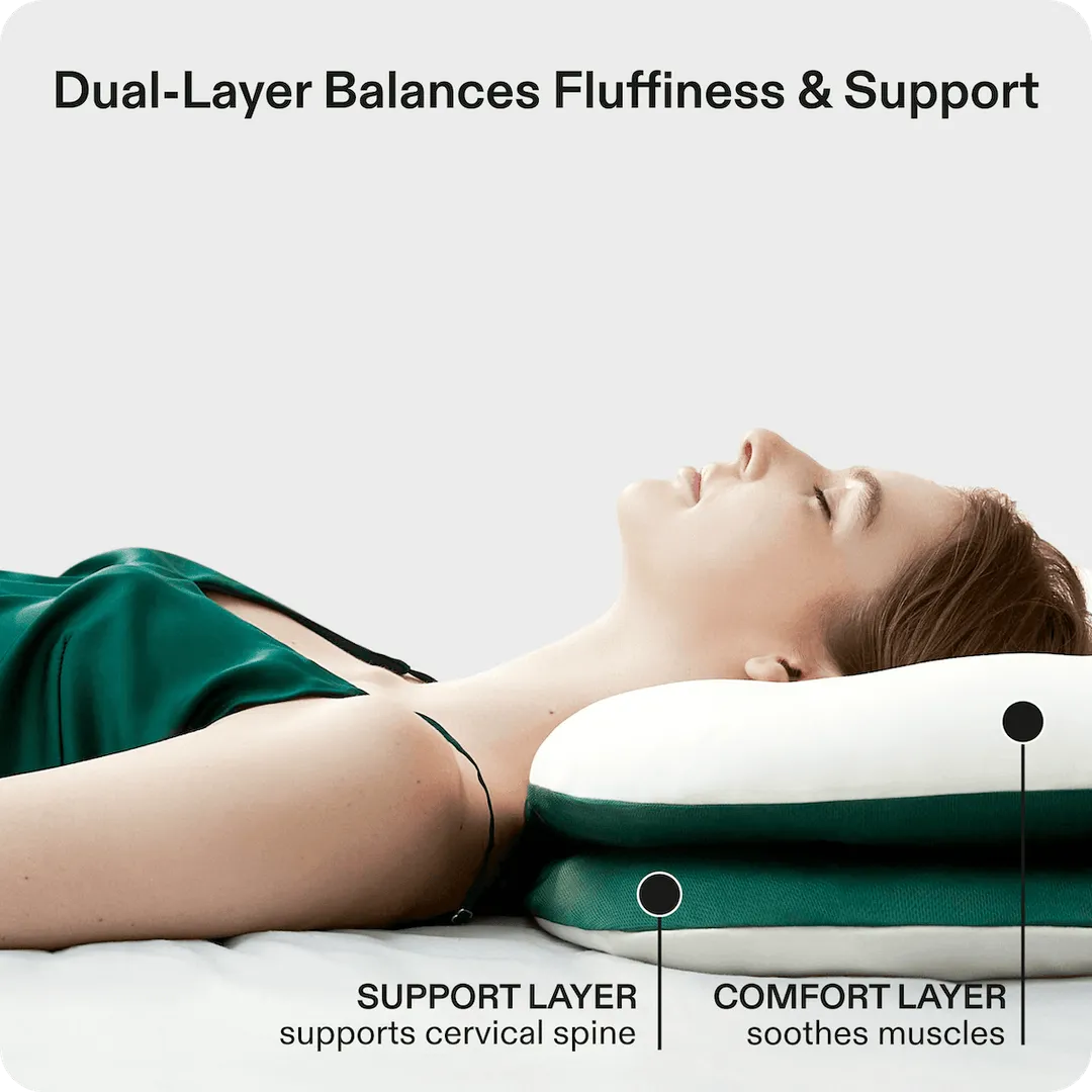 SHENGXI Stack Pillow with Dual Layers, Adjustable Height, and Suitable for All Sleeping Positions