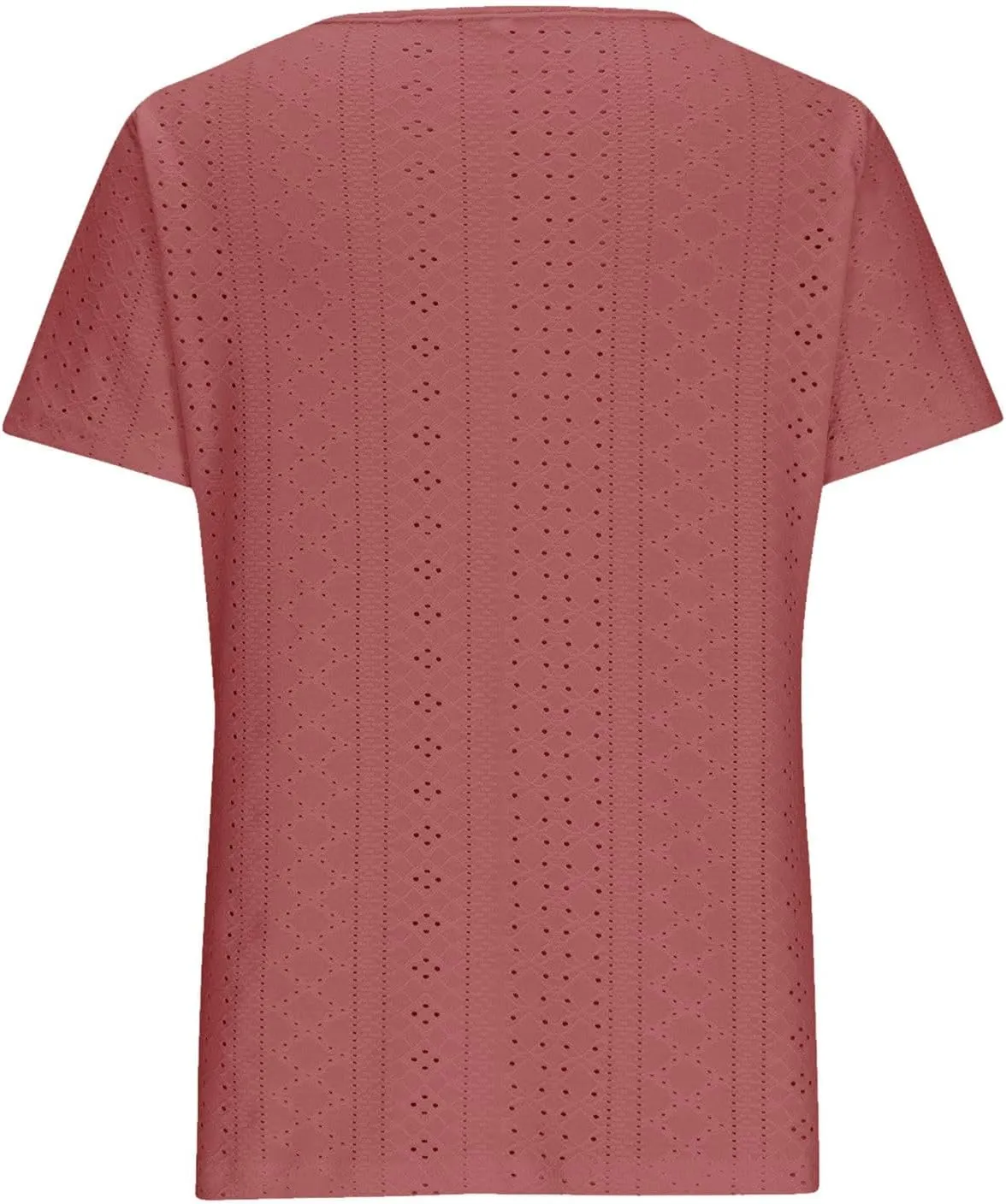 Short Sleeve Shirts for Women Dressy Casual Hollow Button Scoop Neck Solid Color Blouses Cute Sexy Summer Tops
