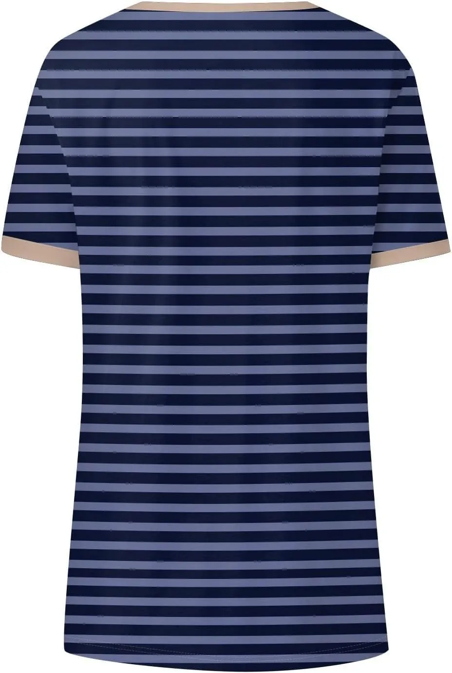 Short Sleeve Shirts for Women Dressy Casual Loose Fit Striped V Neck Blouses Daily Work Dating T Shirts