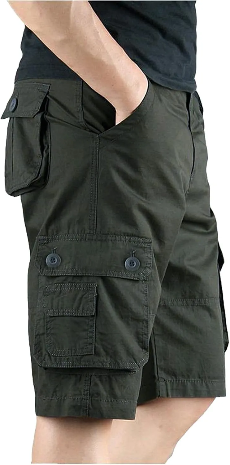Shorts Men Multi-Pocket and Pants Leisure Color Fashion Men's Solid Summer Men's Pants Black Shorts Men Mens Cargo