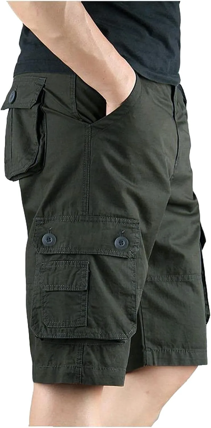 Shorts Men Multi-Pocket and Pants Leisure Color Fashion Men's Solid Summer Men's Pants Black Shorts Men Mens Cargo