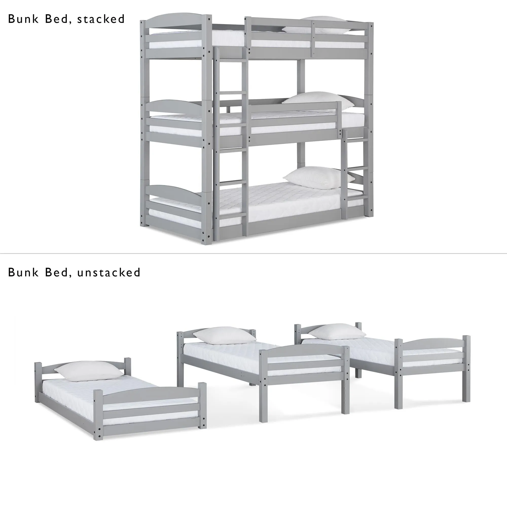 Sierra Convertible Triple Wood Bunk Bed