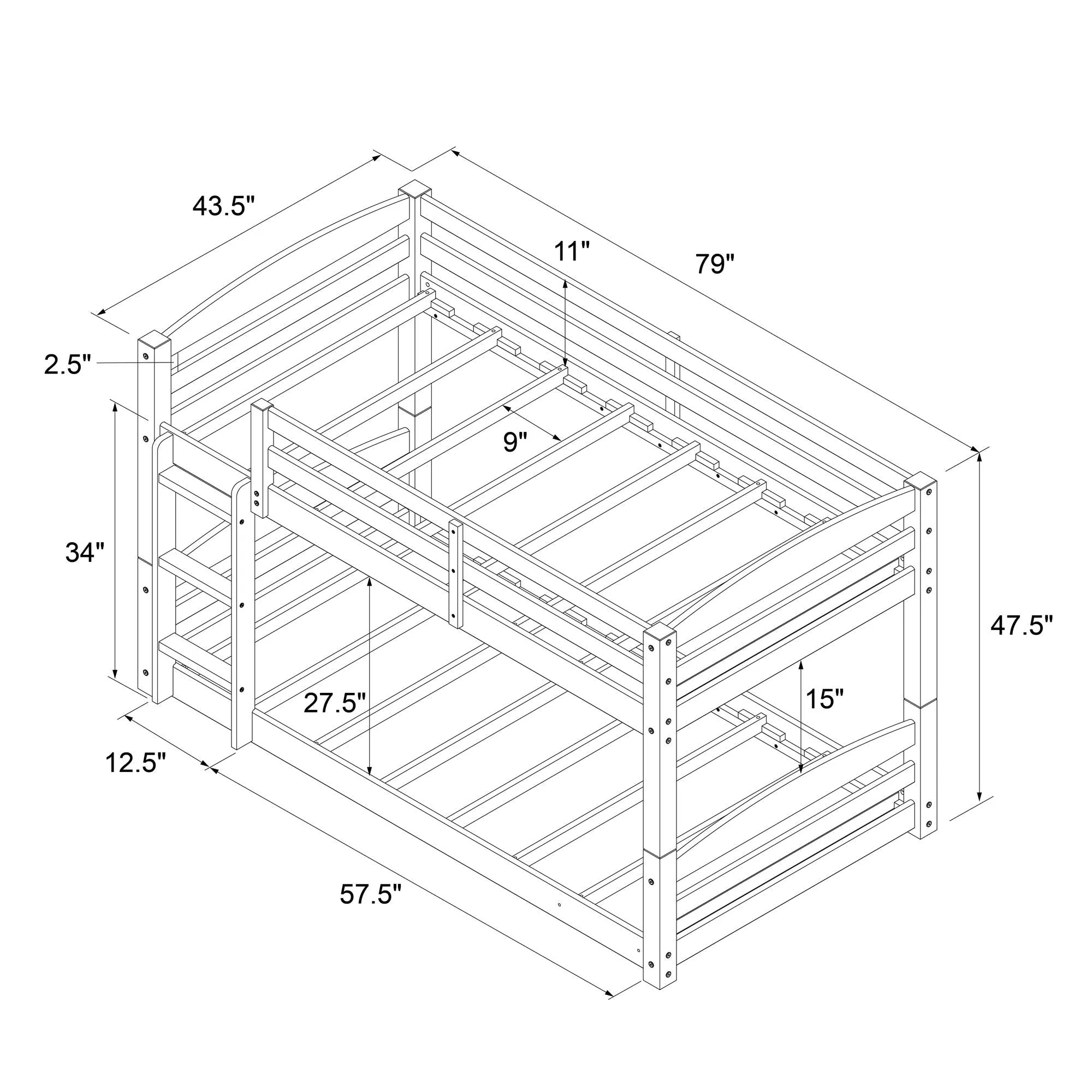 Sierra Low Wood Bunk Bed