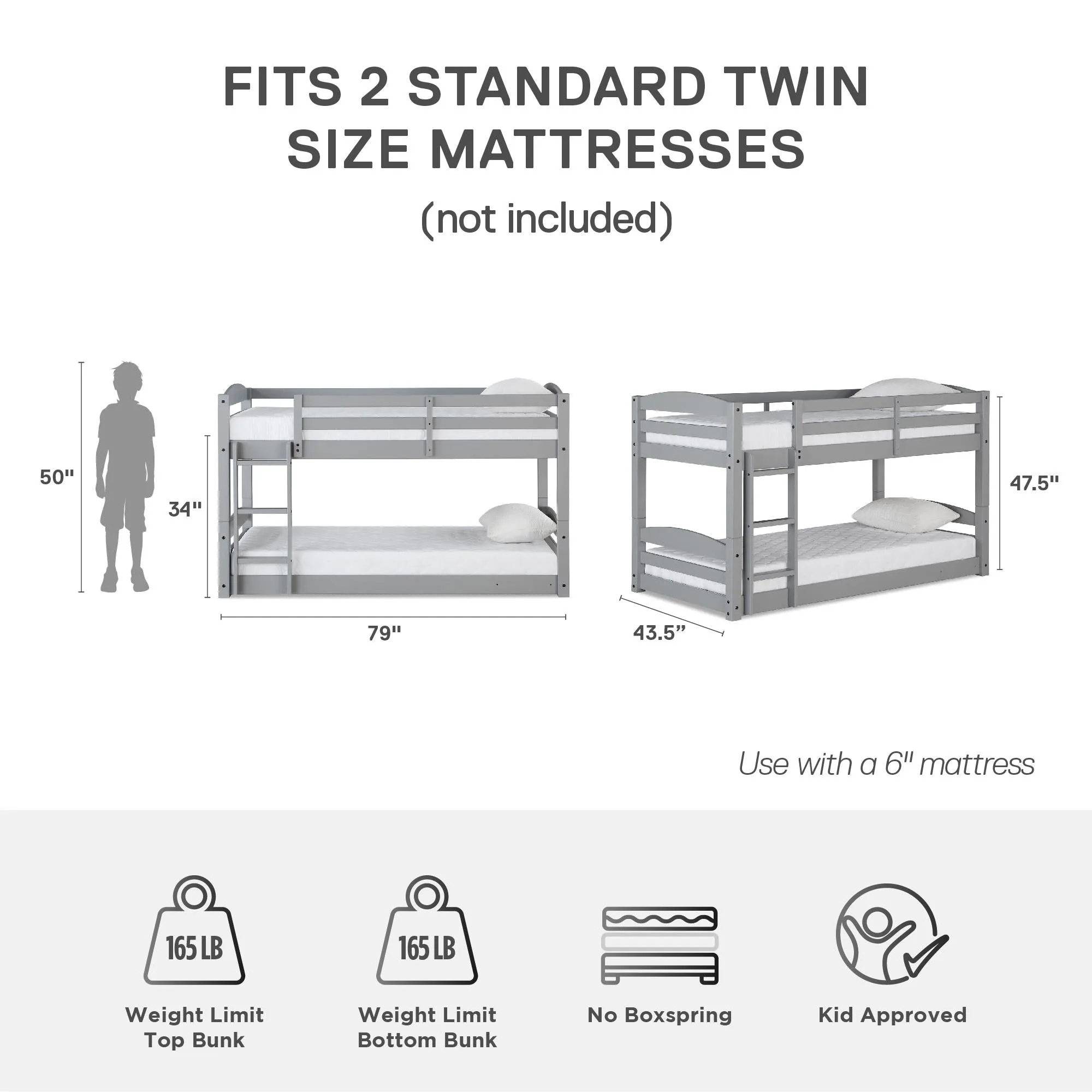 Sierra Low Wood Bunk Bed