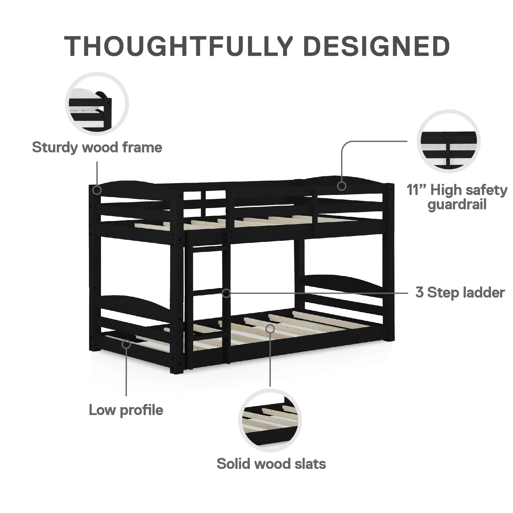 Sierra Low Wood Bunk Bed