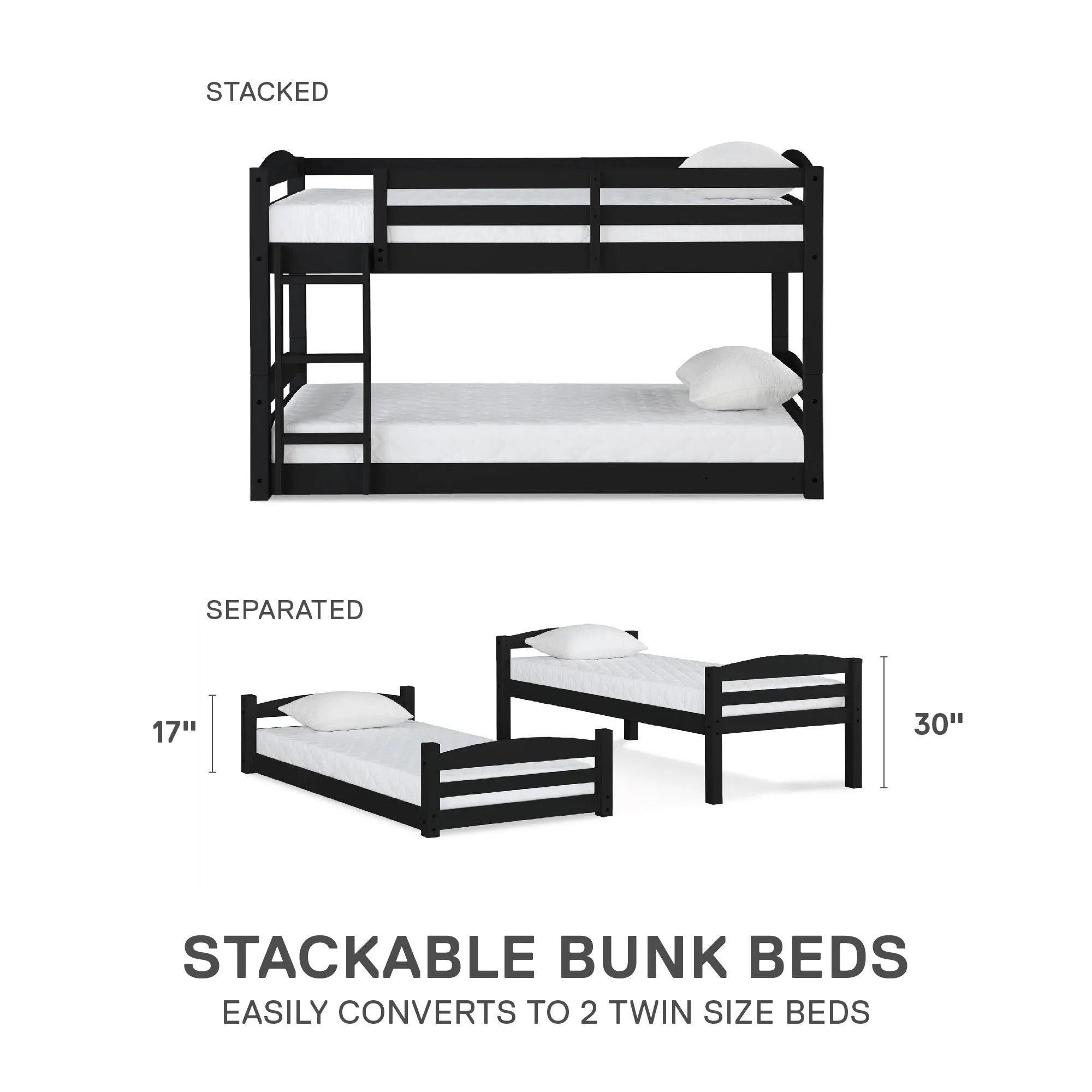 Sierra Low Wood Bunk Bed