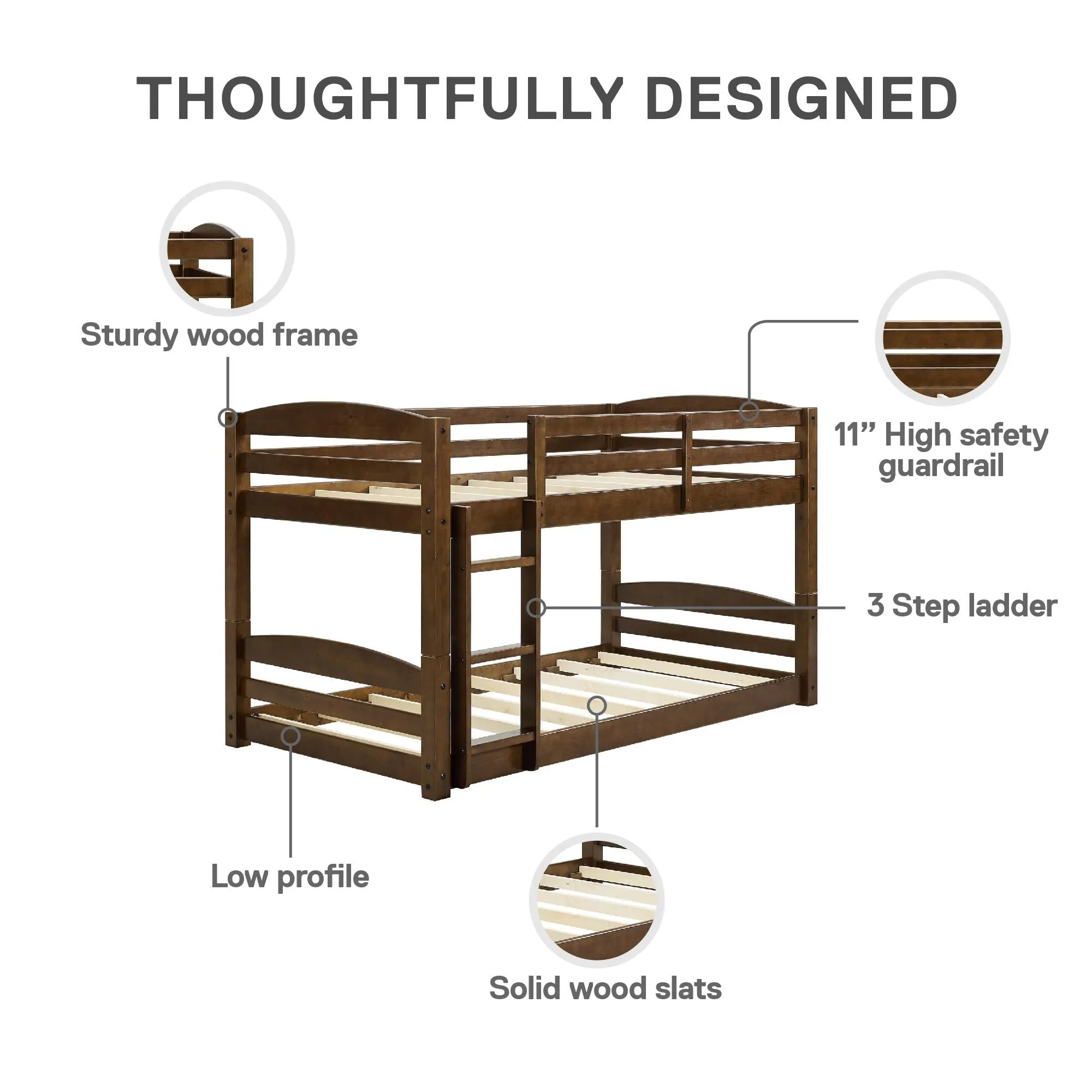 Sierra Low Wood Bunk Bed