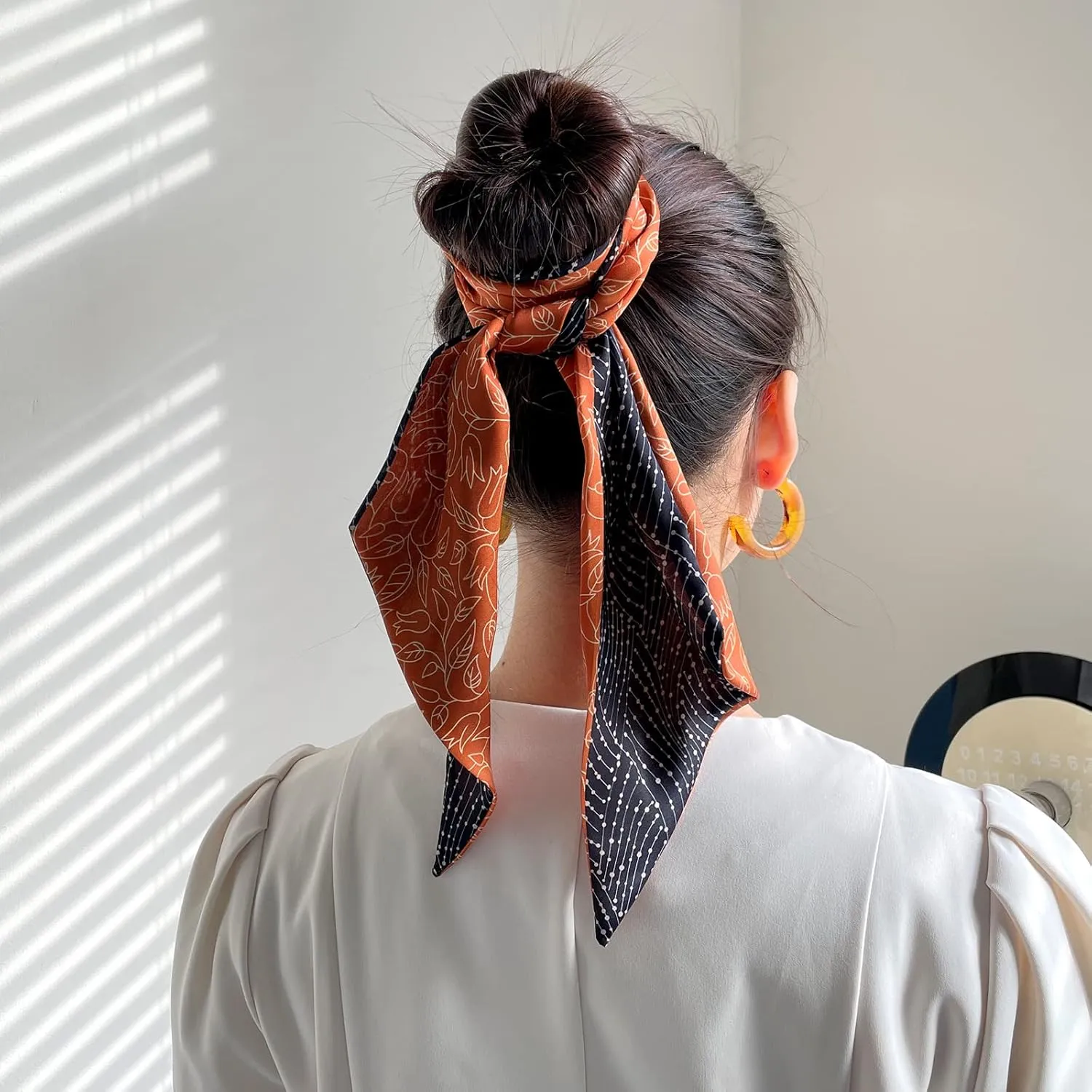 Skinny Silk Like Hair Scarf for Women Head Wrap Ribbon Handbag Neck Satin Scarves Gift Packed
