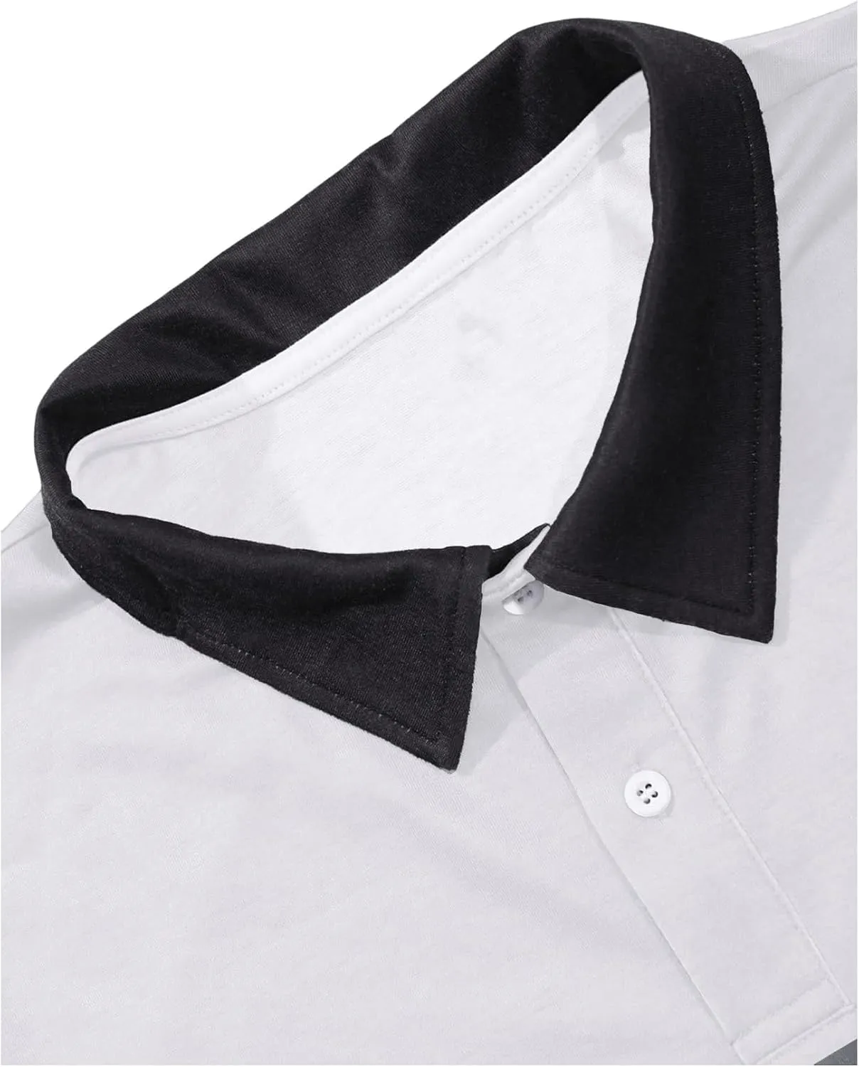 SOLY HUX Men's Golf Shirts Short Sleeve Striped Collared T Shirt Casual Work Shirts