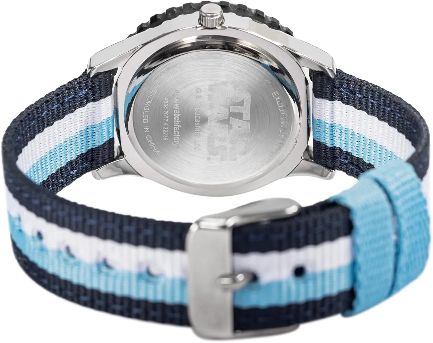 STAR WARS Kids' Bezel Stainless Steel Time Teacher Analog Nylon Strap Watch