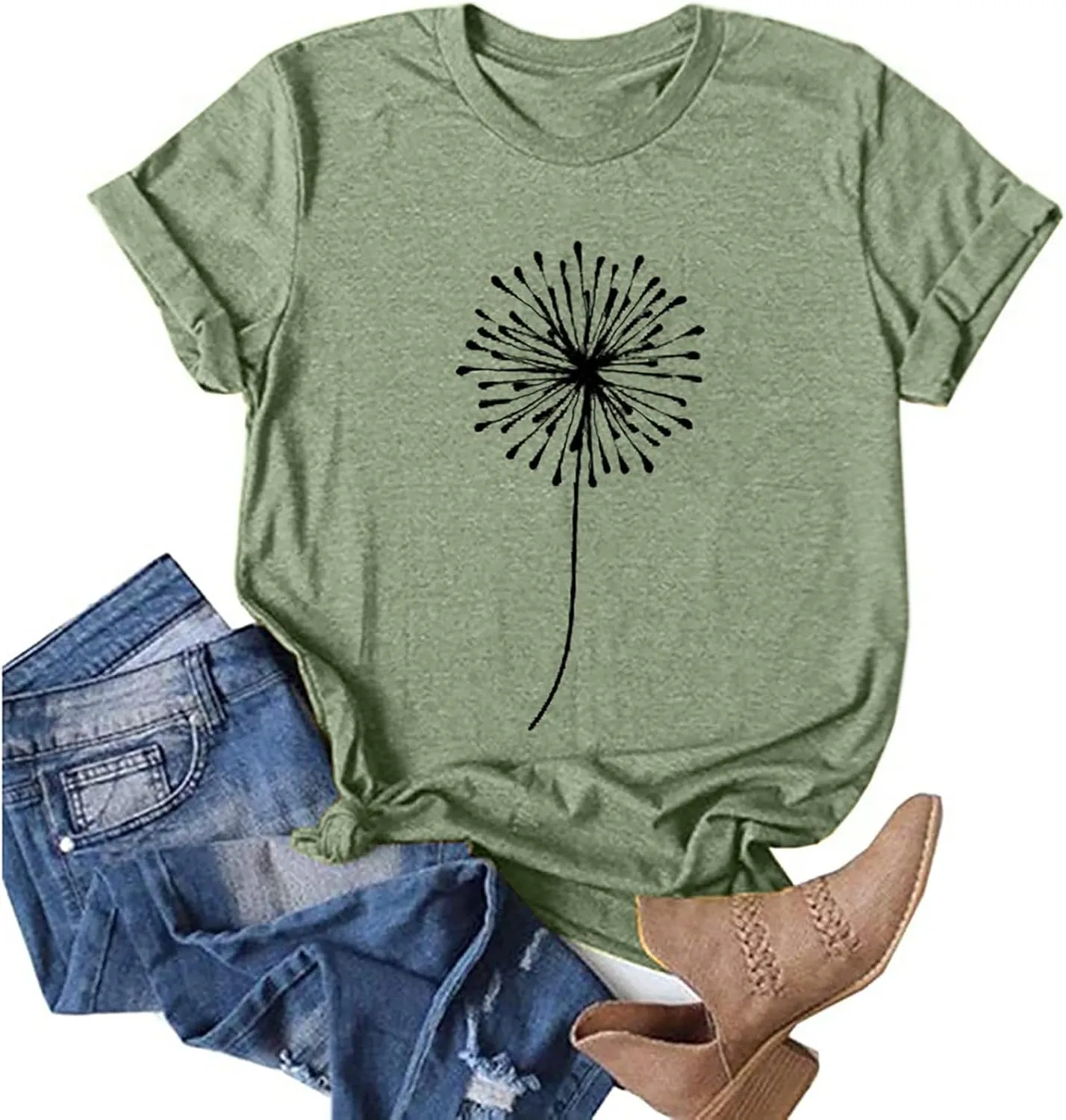 Summer Plus Size Tops for Women Cute Petite Short Sleeve Shirts Floral Graphic Tees 2025 Casual Crewneck Sweatshirts