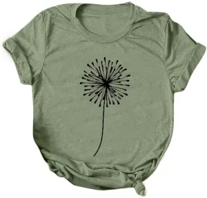 Summer Plus Size Tops for Women Cute Petite Short Sleeve Shirts Floral Graphic Tees 2025 Casual Crewneck Sweatshirts