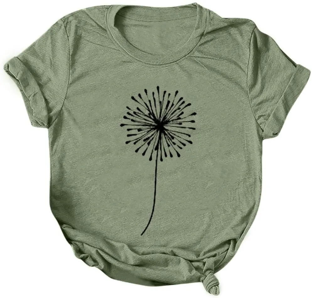 Summer Plus Size Tops for Women Cute Petite Short Sleeve Shirts Floral Graphic Tees 2025 Casual Crewneck Sweatshirts