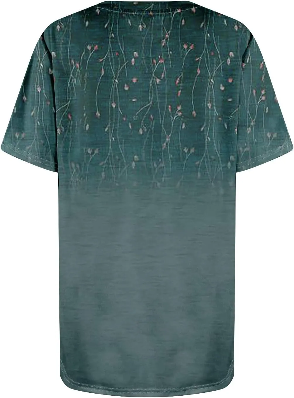 Summer Tops for Women 2025 Vacation Trendy Round Neck Boho Short Sleeve Shirts Casual Loose Comfy Blouses with Pocket