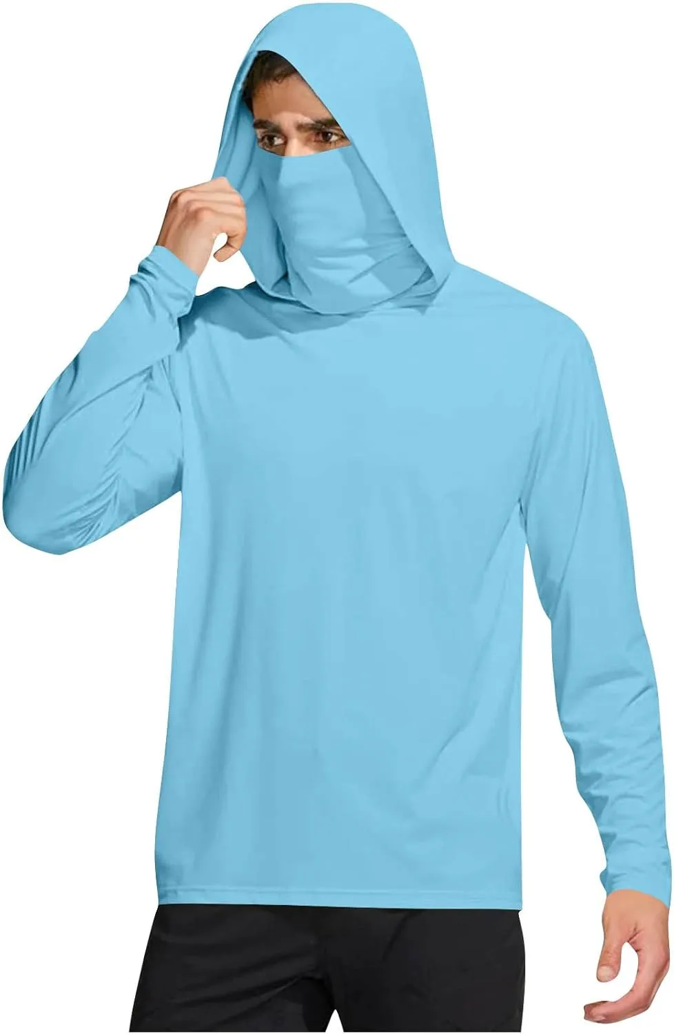Sun Protection Shirts for Men with Mask UPF 50  Fishing Blouses Lightweight Long Sleeve UV Rash Guard Cooling Hoodies