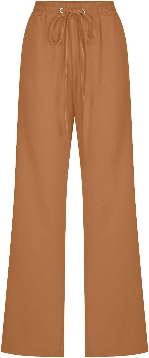 TARIENDY Cozy Dress Pants for Women Womens Straight Leg Casual Pants Loose Comfy Elastic Waist Trousers high Waist Outfits