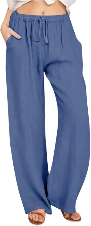 TARIENDY Plus Size Wide Leg Pants for Women Trendy Summer Workout Trousers Lightweight Yoga Sweatpants Casual Pants