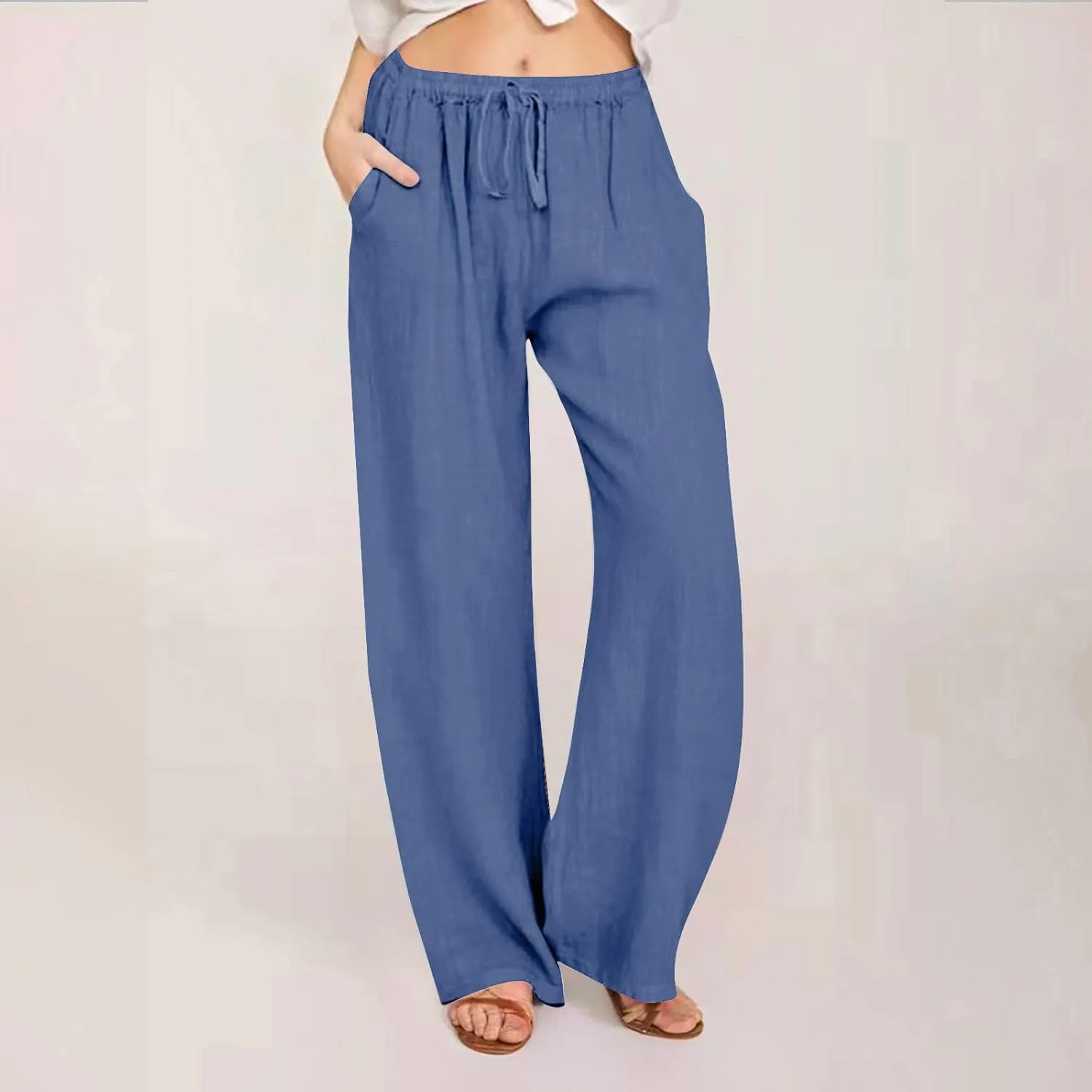 TARIENDY Plus Size Wide Leg Pants for Women Trendy Summer Workout Trousers Lightweight Yoga Sweatpants Casual Pants