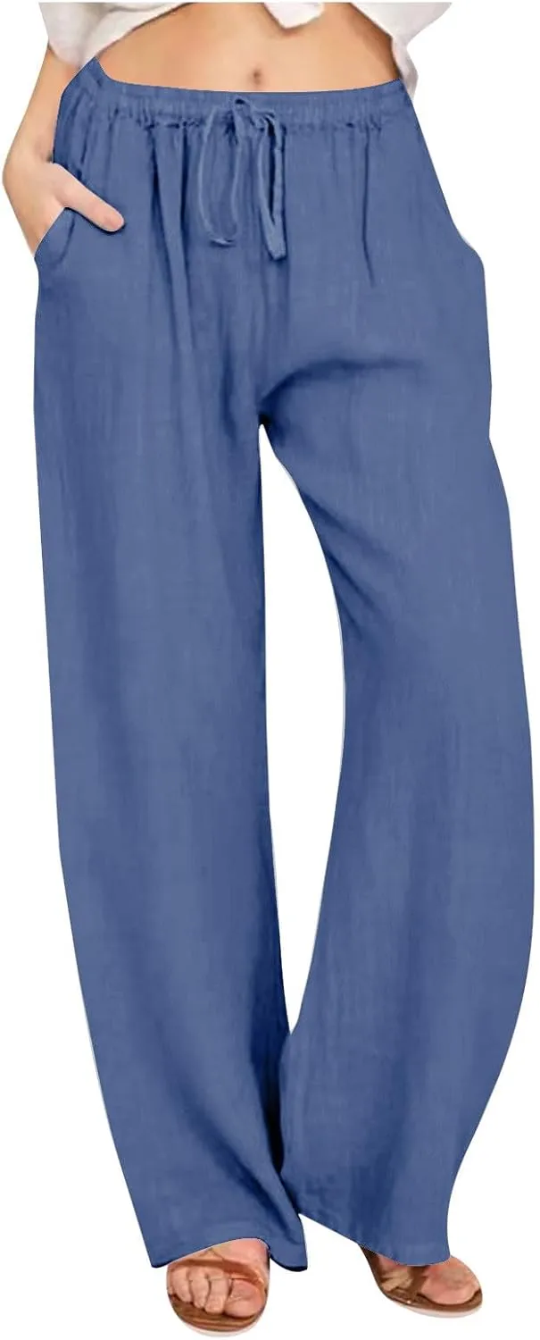 TARIENDY Plus Size Wide Leg Pants for Women Trendy Summer Workout Trousers Lightweight Yoga Sweatpants Casual Pants