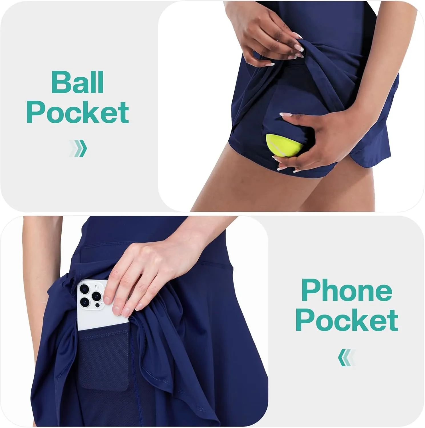 Tennis Skirts for Women with Pockets Shorts Knee Length Golf Skirts Skorts for Women High Waisted Casual Athletic