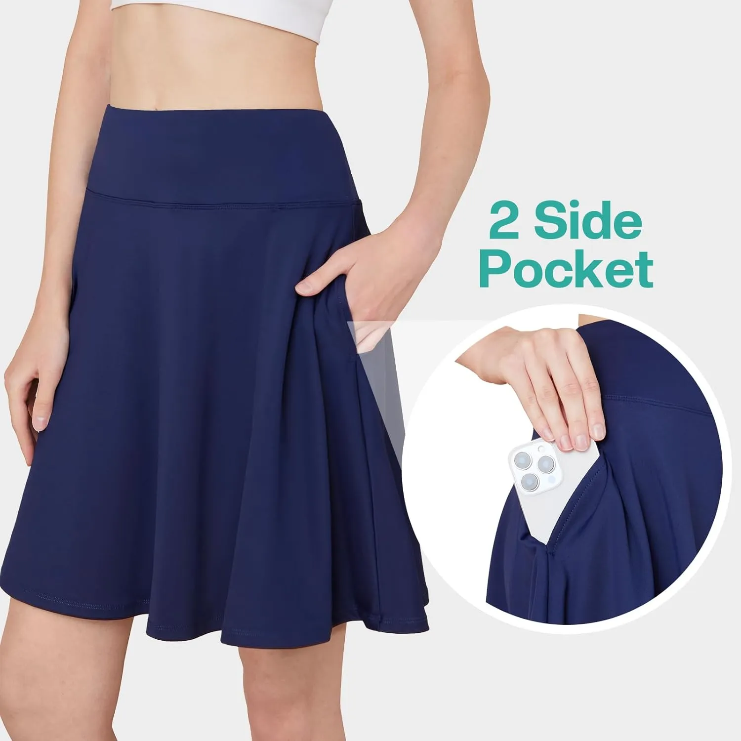 Tennis Skirts for Women with Pockets Shorts Knee Length Golf Skirts Skorts for Women High Waisted Casual Athletic