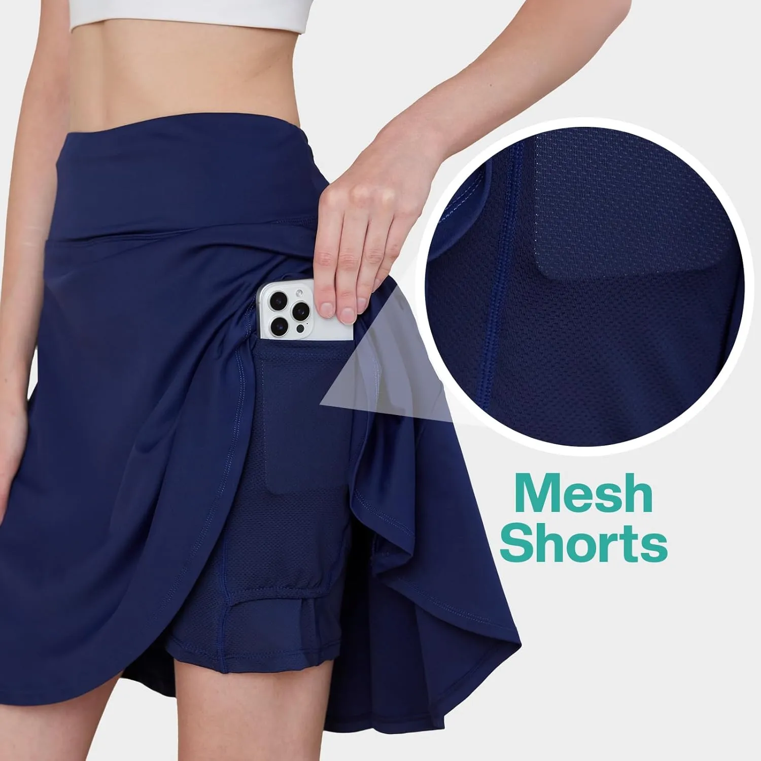 Tennis Skirts for Women with Pockets Shorts Knee Length Golf Skirts Skorts for Women High Waisted Casual Athletic