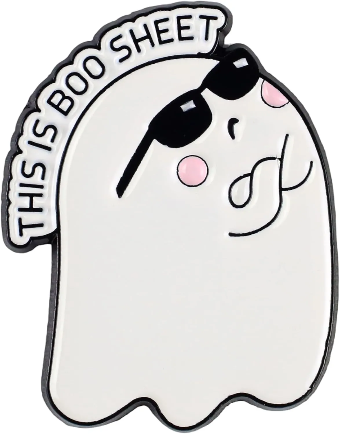 This Is Boo Sheet Bullsht Enamel Pin, Sarcasm Boo Pun Brooch Pin, Funny Gift For Sarcastic Sassy Girl Women, Halloween Vibes Lapel Badge, Cute Ghost Brooches, Spooky Season Decorative Jewelry Accessories