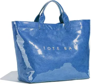Tote Bag for Women Large PVC Tote Bag Plastic Handbag Letters Print Handbag Clear Hobo Bag