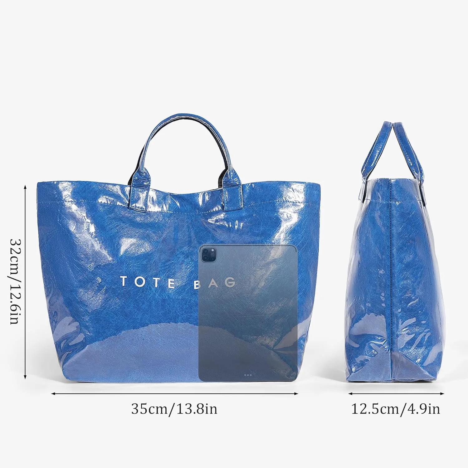 Tote Bag for Women Large PVC Tote Bag Plastic Handbag Letters Print Handbag Clear Hobo Bag