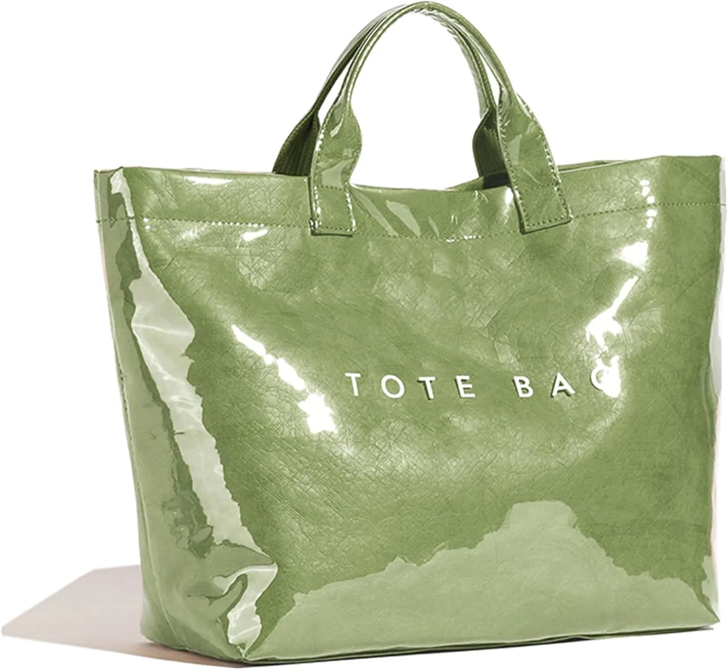 Tote Bag for Women Large PVC Tote Bag Plastic Handbag Letters Print Handbag Clear Hobo Bag