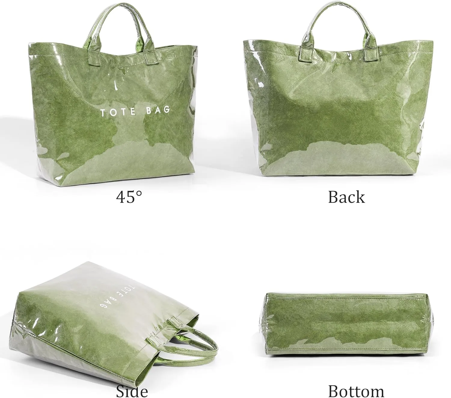 Tote Bag for Women Large PVC Tote Bag Plastic Handbag Letters Print Handbag Clear Hobo Bag