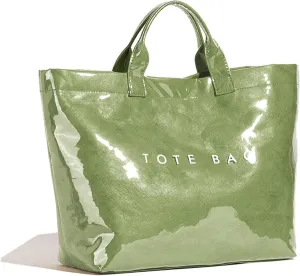 Tote Bag for Women Large PVC Tote Bag Plastic Handbag Letters Print Handbag Clear Hobo Bag